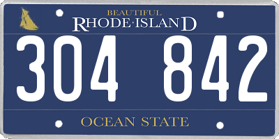 RI license plate 304842