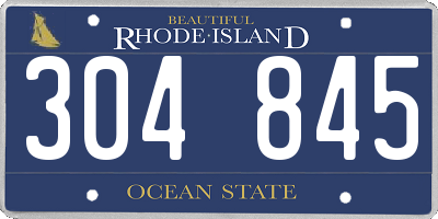 RI license plate 304845