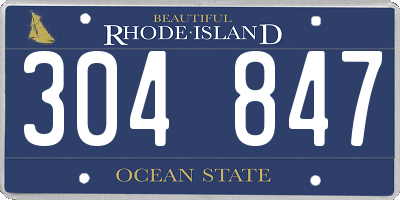 RI license plate 304847