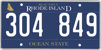 RI license plate 304849