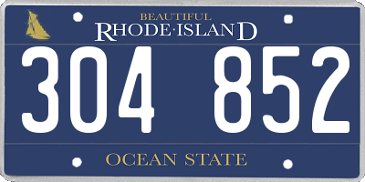 RI license plate 304852
