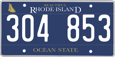 RI license plate 304853