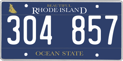 RI license plate 304857