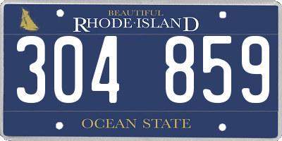 RI license plate 304859