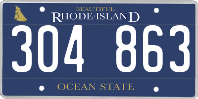 RI license plate 304863