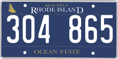 RI license plate 304865