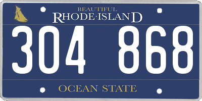 RI license plate 304868