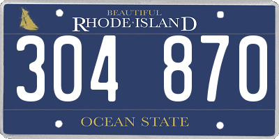 RI license plate 304870