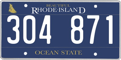 RI license plate 304871