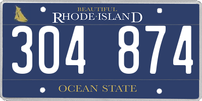 RI license plate 304874