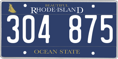 RI license plate 304875