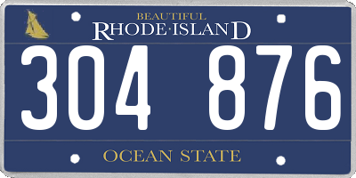 RI license plate 304876