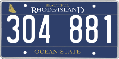 RI license plate 304881