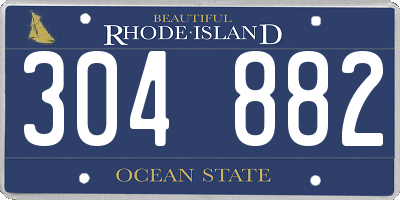 RI license plate 304882