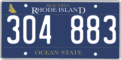 RI license plate 304883
