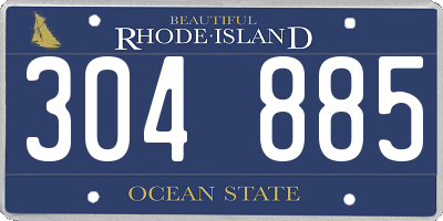 RI license plate 304885