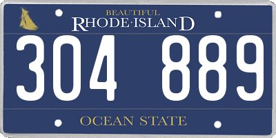 RI license plate 304889