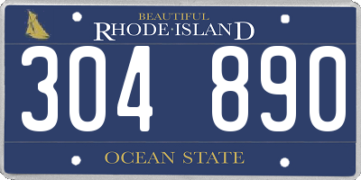 RI license plate 304890