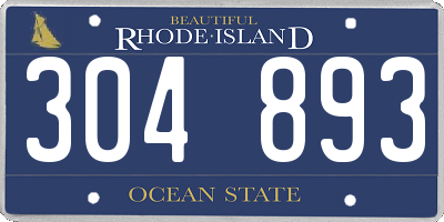 RI license plate 304893