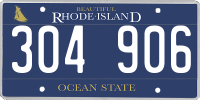 RI license plate 304906