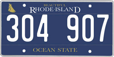 RI license plate 304907