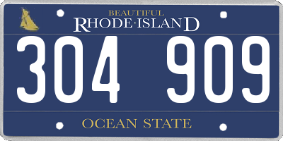 RI license plate 304909