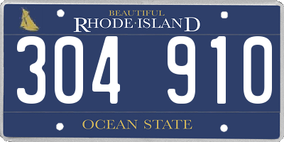 RI license plate 304910