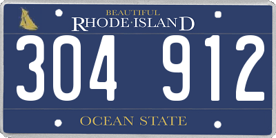RI license plate 304912