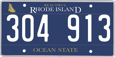 RI license plate 304913