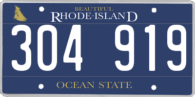 RI license plate 304919