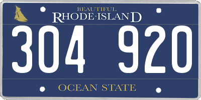 RI license plate 304920