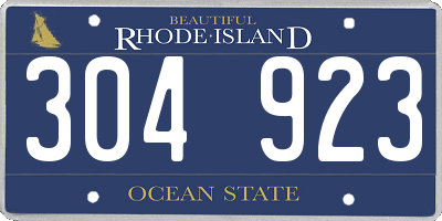 RI license plate 304923