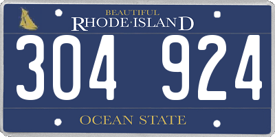 RI license plate 304924