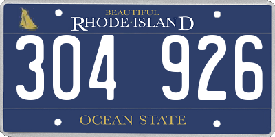 RI license plate 304926