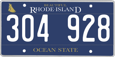 RI license plate 304928