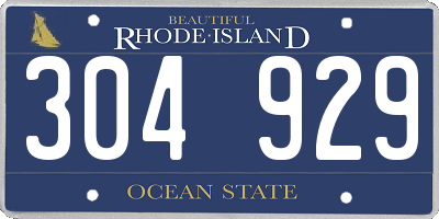 RI license plate 304929