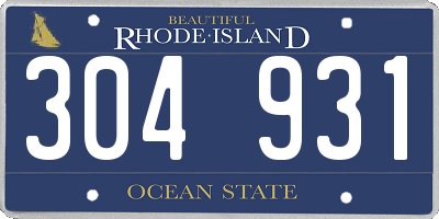 RI license plate 304931