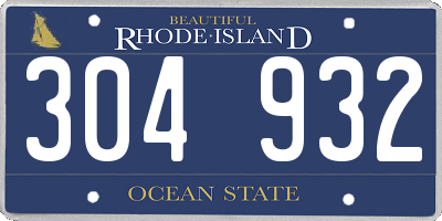 RI license plate 304932