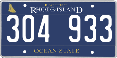 RI license plate 304933