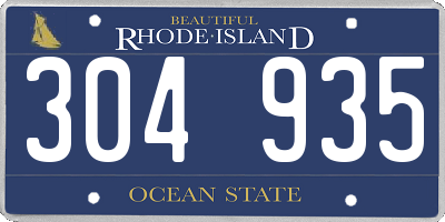 RI license plate 304935