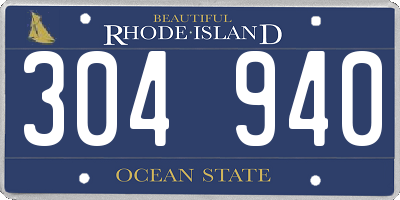RI license plate 304940