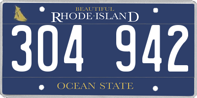 RI license plate 304942