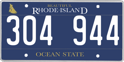 RI license plate 304944