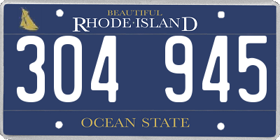 RI license plate 304945