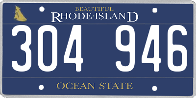 RI license plate 304946