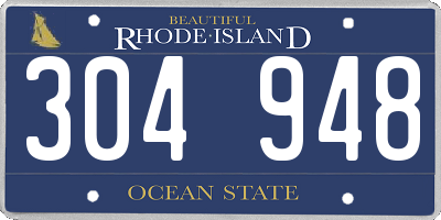 RI license plate 304948