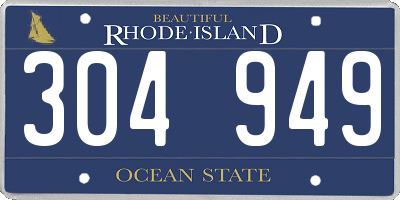 RI license plate 304949