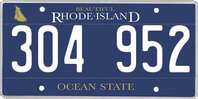 RI license plate 304952