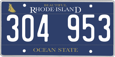 RI license plate 304953