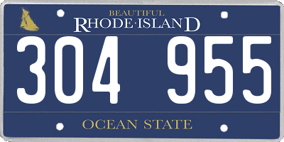 RI license plate 304955